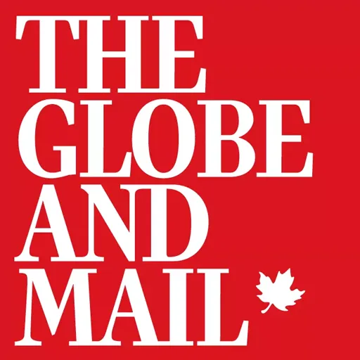 The Globe and Mail logo, red background with maple leaf